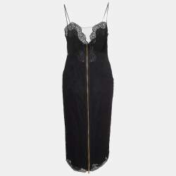 Gucci Black Lace Strappy Midi Dress M