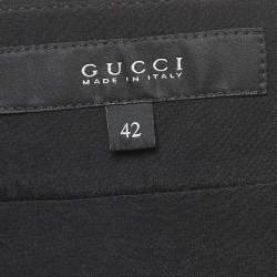 Pre Owned Gucci Black Knit Double Breasted Mini Skirt M