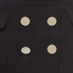 Pre Owned Gucci Black Knit Double Breasted Mini Skirt M