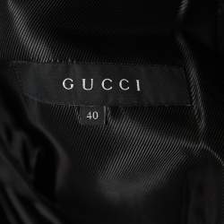 Gucci Black GG Supreme Wool-Blend Belted Coat S
