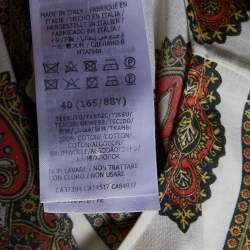 Pre Owned Gucci Cream Paisley Printed Cotton Kaftan Dress S