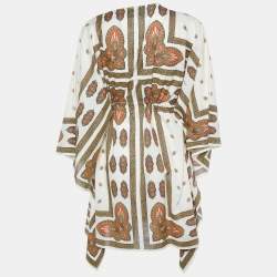 Pre Owned Gucci Cream Paisley Printed Cotton Kaftan Dress S