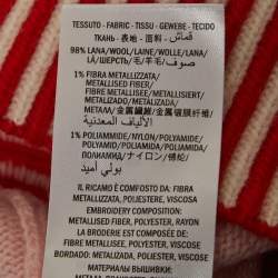 Gucci Pink Wool Tiger Intarsia Embellished Sweater M