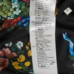 Gucci Navy Blue/Green Floral Sequined Bomber Jacket M