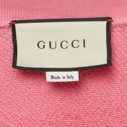 مملوكة مسبقًا Gucci Pink Cotton Knit Mystic Cat Sweater M