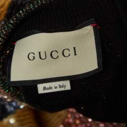 Gucci Multicolor Lurex Knit Embellished Sweater XL