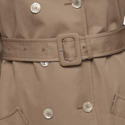 Pre Owned Gucci Beige Gabardine Butterfly Embroidered Trench Coat M