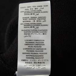 Pre Owned Gucci Black Cotton Knit Embroidered Hooded Sweatshirt M
