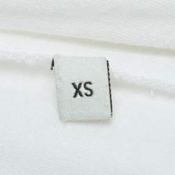 Pre Owned Gucci White Distressed Cotton Logo Print T-Shirt XS