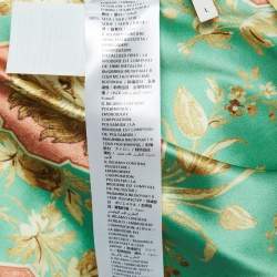 Pre Owned Gucci Gold Sequined Wild Cat Applique Reversible Cardigan L