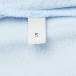 Pre Owned Gucci Light Blue Bee Embroidered Cotton T-Shirt S