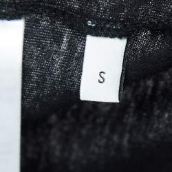 Pre Owned Gucci Black Logo Printed Cotton T-Shirt S