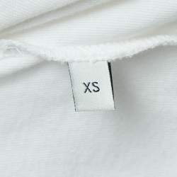 Pre Owned Gucci White Graffiti Logo Print Cotton Tank Top XS