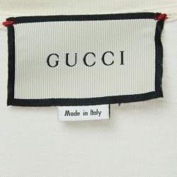 Gucci Off White Logo Print Cotton Oversized T-Shirt XXXS