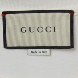 Pre Owned Gucci Off White Graphic Print Cotton T-Shirt S