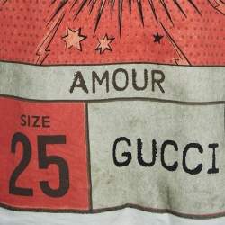 Pre Owned Gucci Off White Graphic Print Cotton T-Shirt S