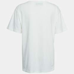 Pre Owned Gucci White Graphic Print Cotton T-Shirt S