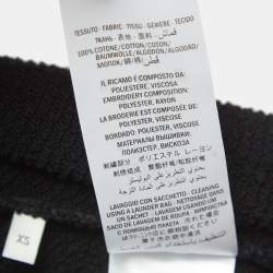 مملوكة مسبقًا Gucci Black Garden Insects Embroidered Cotton Hoodie XS