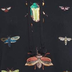 مملوكة مسبقًا Gucci Black Garden Insects Embroidered Cotton Hoodie XS