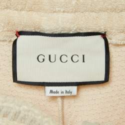Gucci Beige Sequined Cotton Drawstring Joggers L
