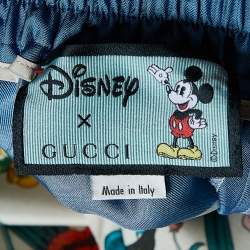Pre Owned Gucci x Disney Multicolor Printed Silk Wide Leg Pants S