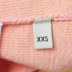 Gucci Pink/Yellow Logo Jacquard Knit Top XXS