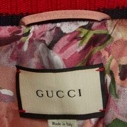 Gucci Silver Metallic Crinkle Leather Bomber Jacket L