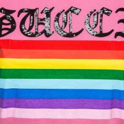 Pre Owned Gucci Pink Rainbow Print Cotton T-Shirt XS