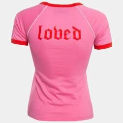 Pre Owned Gucci Pink Rainbow Print Cotton T-Shirt XS