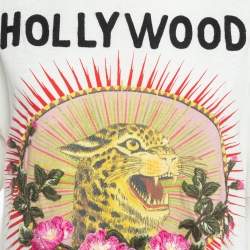 Gucci White Printed Cotton Applique Detail T-Shirt S