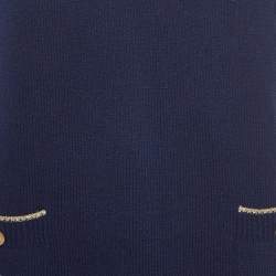 Gucci Navy Blue Knit Polo Midi Dress XXL