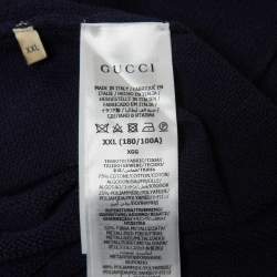 Gucci Navy Blue Knit Polo Midi Dress XXL