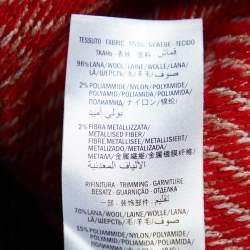 Gucci Red GG Striped Lurex Wool Knit Oversized Sweater S
