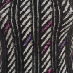 Gucci Black Patterned Cashmere Blend Sleeveless High Neck Sweater Top M