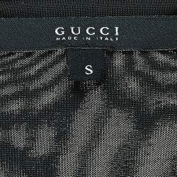 Pre Owned Gucci Vintage Black Jersey Cut-Out Detail Bodycon Midi Dress S