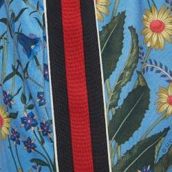Gucci Blue Floral Print Jersey Side Stripe Joggers S