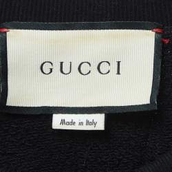 Gucci Black Dogs Embroidered Cotton Sweatshirt S
