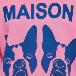 Pre Owned Gucci Pink Dogs Print Cotton Sweatshirt XS