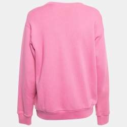 Pre Owned Gucci Pink Blind For Love Print Cotton Knit Sweatshirt XS