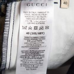 Gucci Dark Blue Jumbo GG Patterned Denim Pleated Shorts S