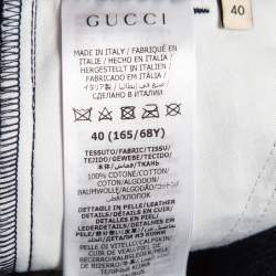 Gucci Dark Blue Jumbo GG Patterned Denim Pleated Shorts S