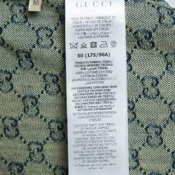 Gucci Blue GG Jacquard Washed Denim Crystal Embellished Shirt XL
