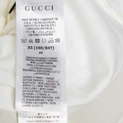 Pre Owned Gucci White Interlocking G Print Cotton Crop T-Shirt XS
