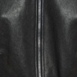 Gucci Black Blind For Love Embroidered Leather Bomber Jacket L