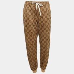 Gucci Brown GG Monogram Technical Jersey Track Pants M