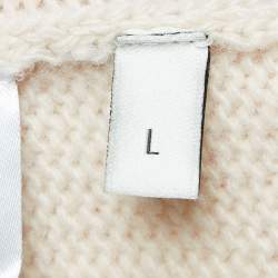 Pre Owned Gucci Pink Rabbit Applique Tubular Knit Shimmer Detail Sweater L