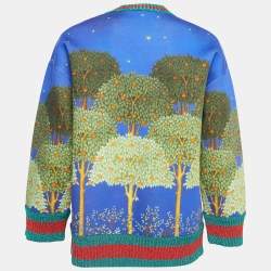 Gucci Multicolor Night Garden Printed Neoprene Sweater L
