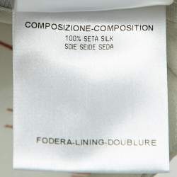 Pre Owned Gucci Off-White Printed Silk Cowl Neck Open Back Top S