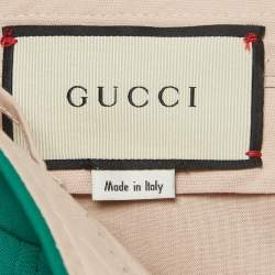 Gucci Green Crepe Web Detail Wide-Leg Pants M