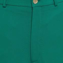 Gucci Green Crepe Web Detail Wide-Leg Pants M